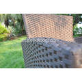 4 pcs mawon koulè sofa aliminyòm mèb Rattan